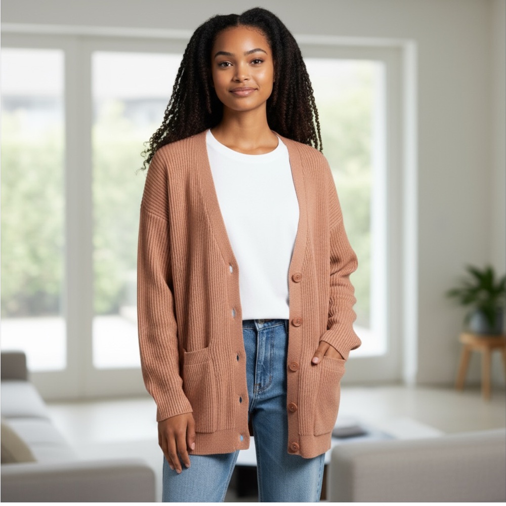 Lulus Chunky Ribbed Knit Button-Down Open Front C… - image 8